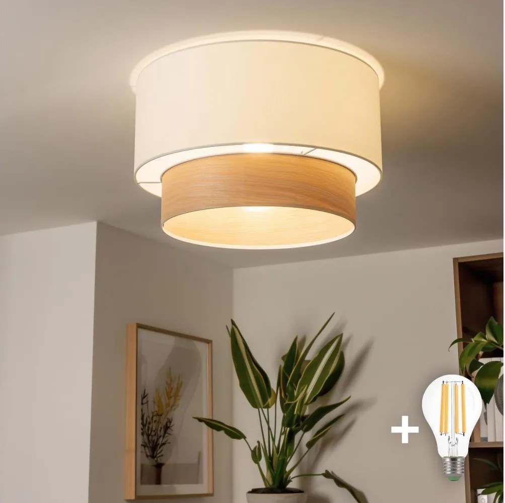 Brilagi - LED przysufitowy żyrandol CERIA 1xE27/40W/230V śr. 50 cm biały/beżowy
