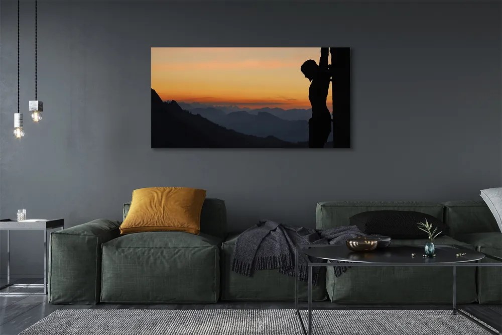 Obraz canvas na ścianę Ukrzyżowany Jezus o Zachodzie Słońca