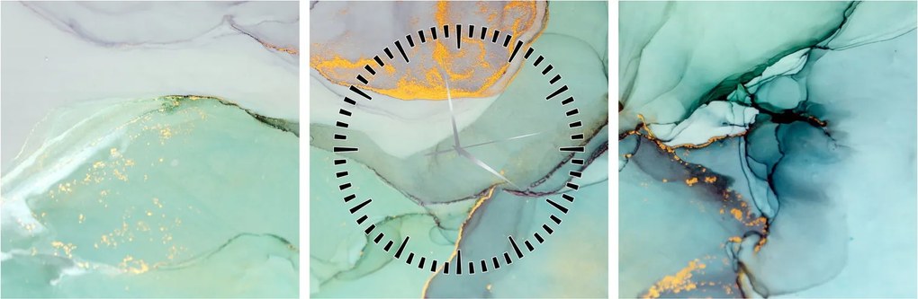 Abstrakcyjny obraz (z zegarem) (90x30 cm)