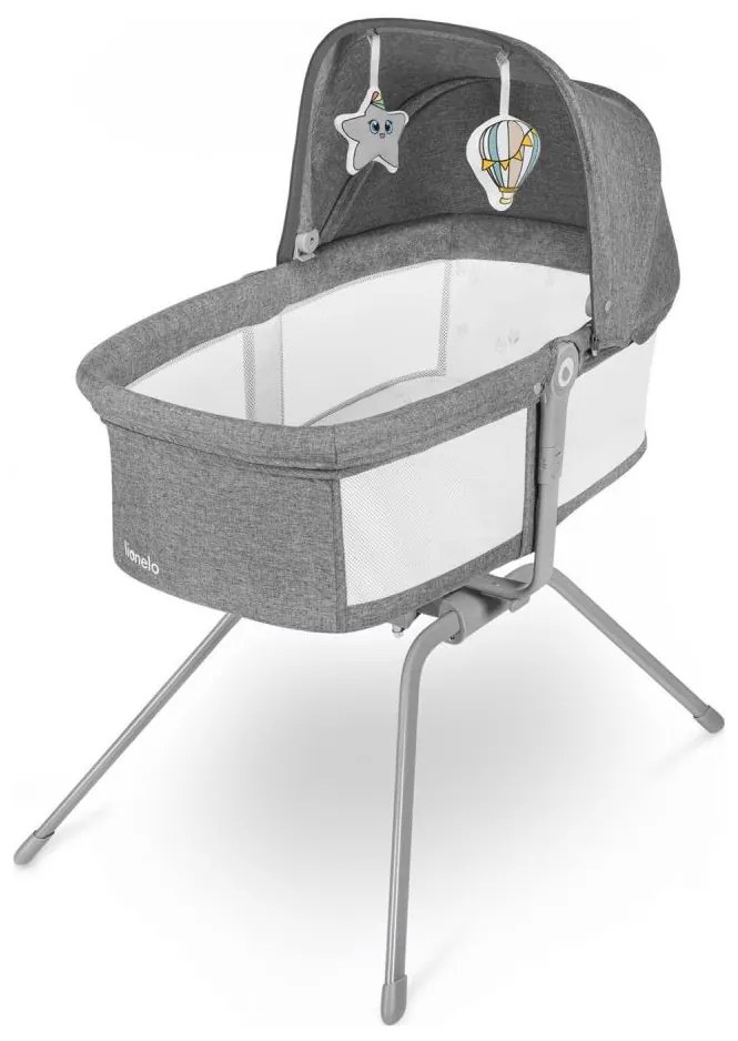 Lionelo - Łóżeczko turystyczne 3 w 1 MALIN Szary kamień