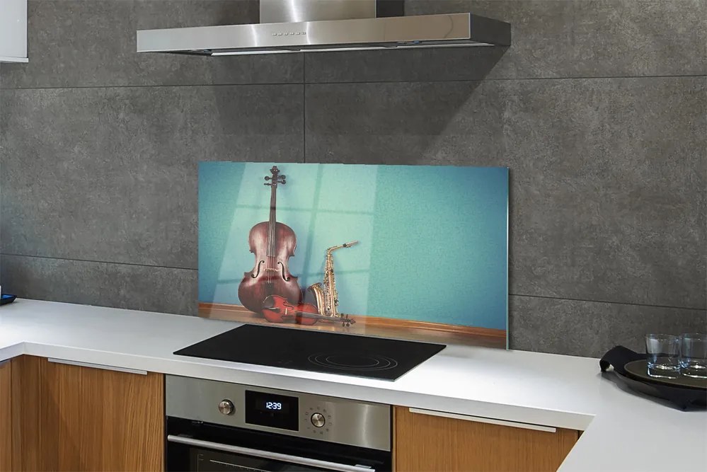 Szklany Panel Duet: Skrzypce i Trąbka