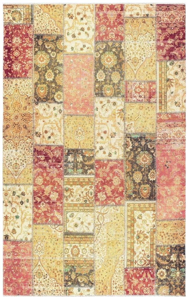Dywan nowoczesny Michele Patchwork czerwony 155 cm x 225 cm