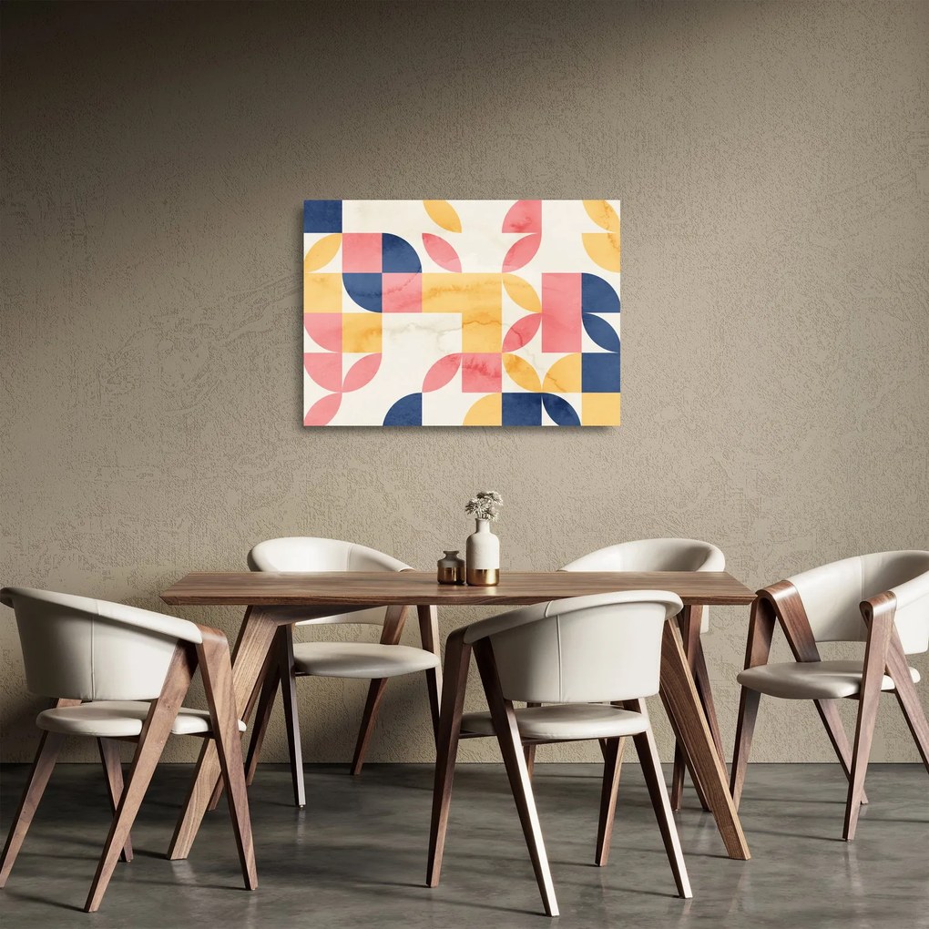 Obraz na szkle - Abstrakcja z wzorami retro (70x50 cm)