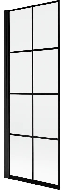 Mexen Mist parawan nawannowy 1-skrzydłowy lewy 70 x 150 cm, czarna kratka, czarny - 8A9-070-001-70-77-L
