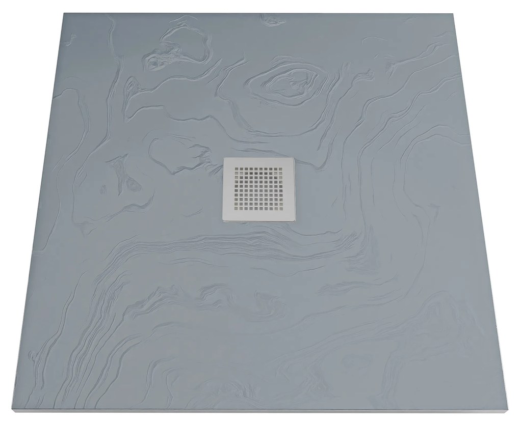 Brodzik z konglomeratu kwadratowy szary 80 x 80 DIAMO Light Grey