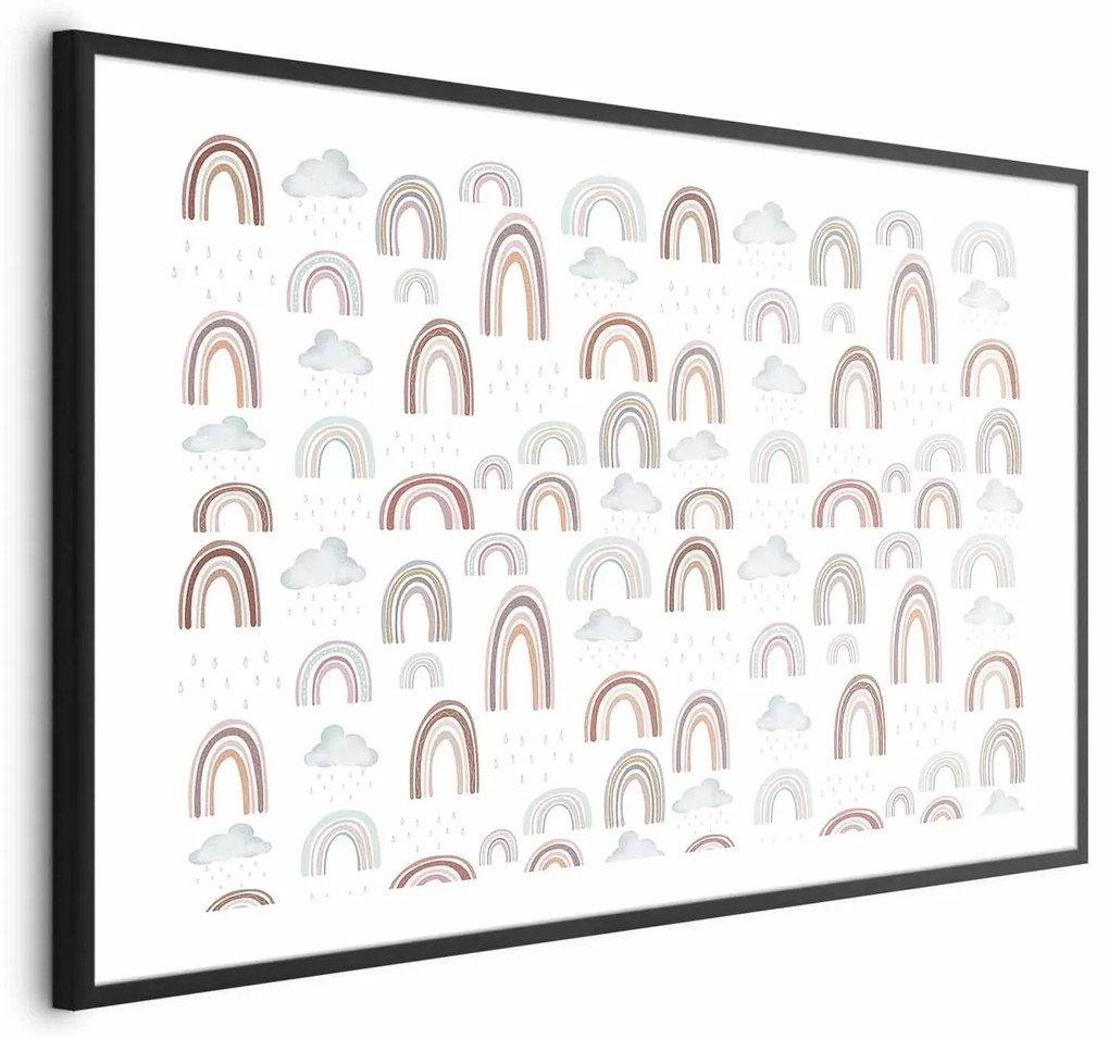 Plakat Tęcza po deszczu 60x40 cm z ramą czarną z marginesem ARTGEIST B