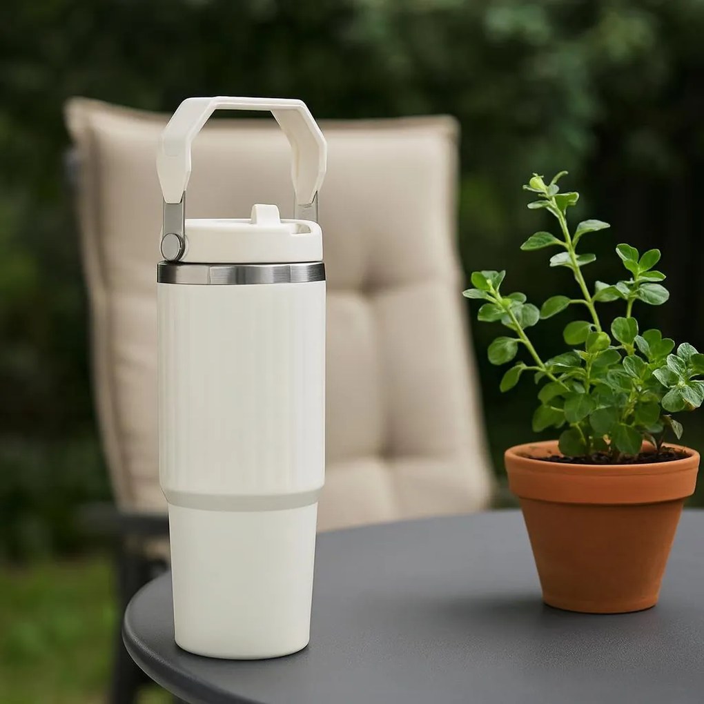 Termos stalowy z uchwytem VARMÖ, 900 ml