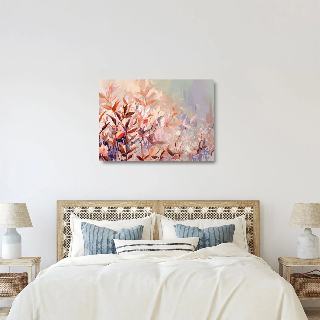 Obraz na szkle - Malowanie pastelami jesieni (70x50 cm)