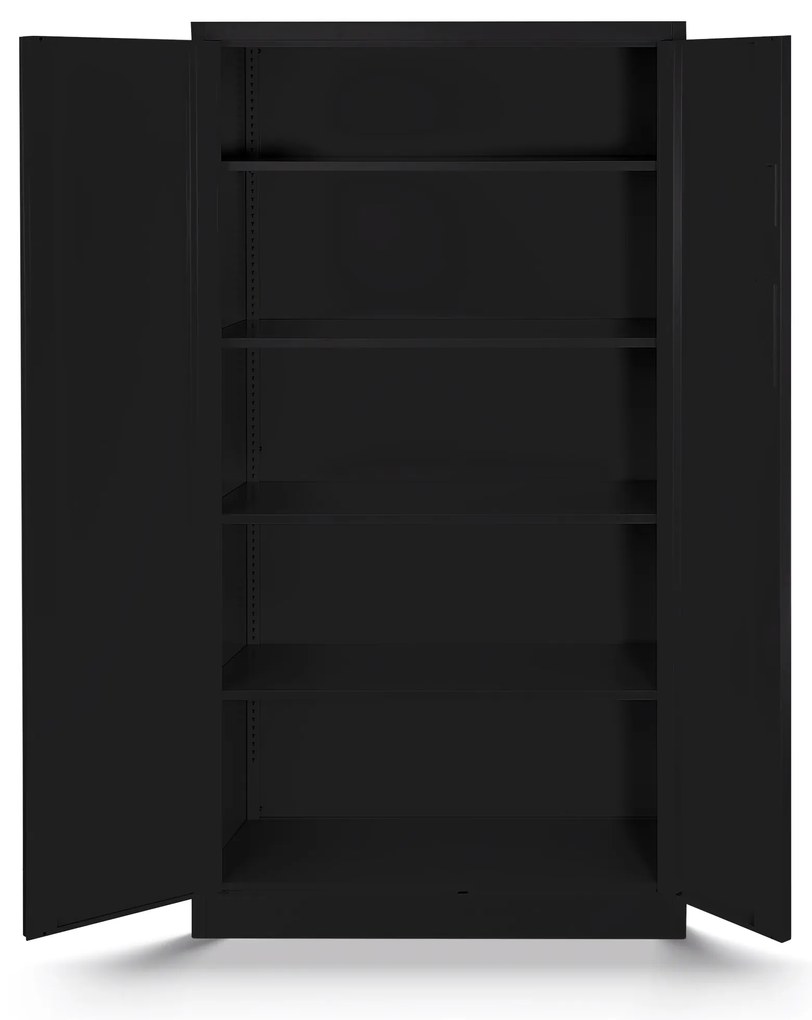 Biurowa szafa metalowa na akta DANIEL, 900 x 1850 x 400 mm, czarna