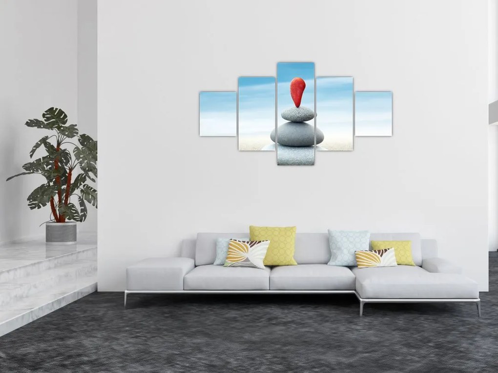 Obraz - Równowaga z kamieniami (125x70 cm)