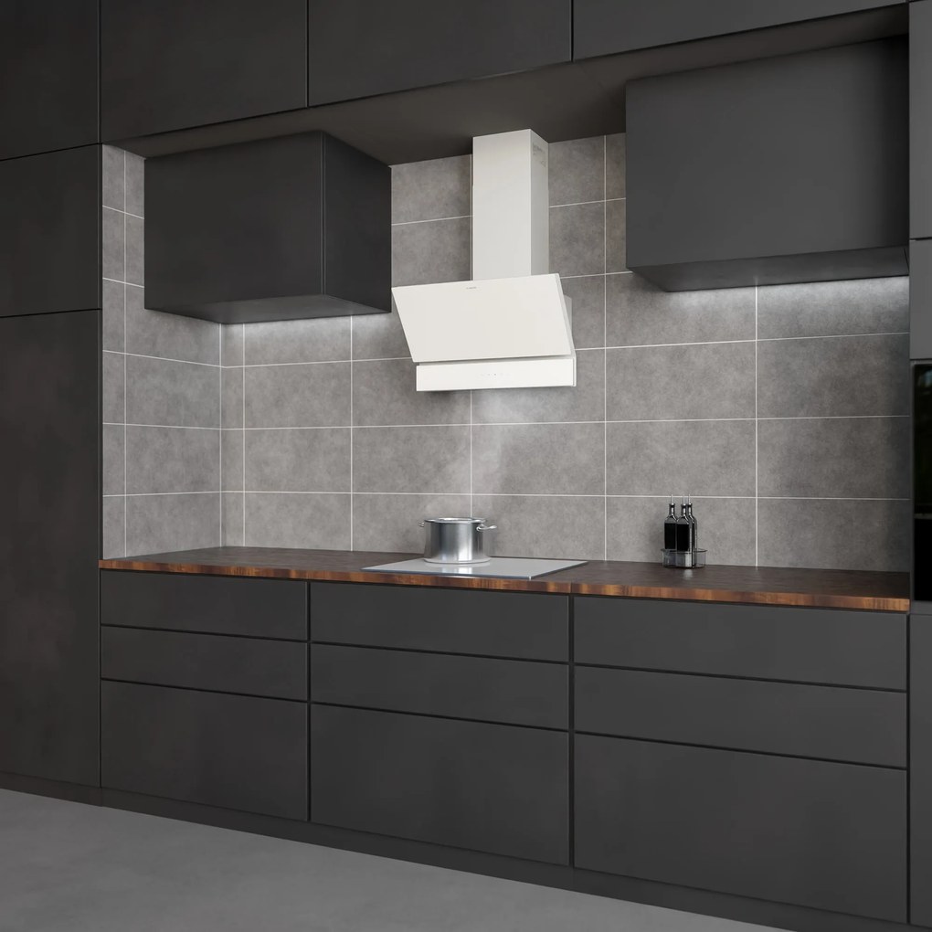 Klarstein Velaire 60cm 818m³/h Okap Przyścienny Skośny Biały