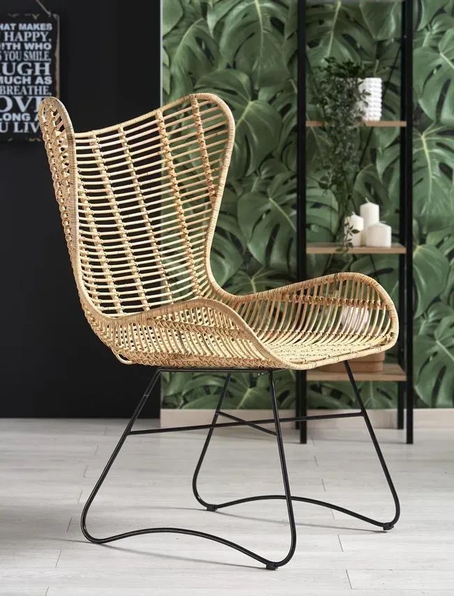 Rattanowy fotel ażurowy uszak H1-L38