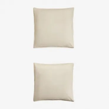 Komplet 2 Poszewek Na Poduszki Z Lnu Sorana O Gramaturze 160 G/m² Kremowa Semoline & 60 X 60 Cm - Sklum