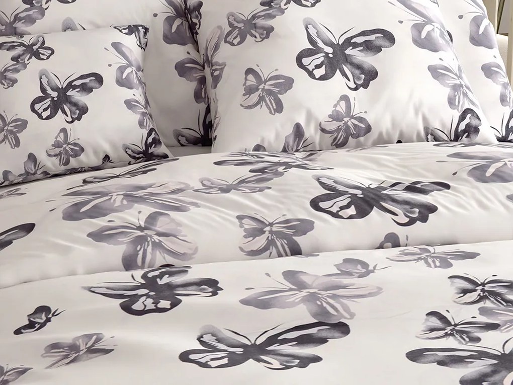 PrzytulneMieszkanie.pl PrzytulneMieszkanie.pl Pościel z mikrofibry BLACK BUTTERFLY kremowa Rozmiar pościeli: 2 szt 70 x 80 cm | 160 x 200 cm
