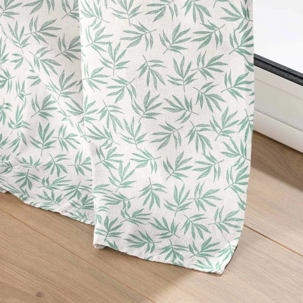 Biało-zielona zasłona 140x240 cm Maddy – douceur d'intérieur