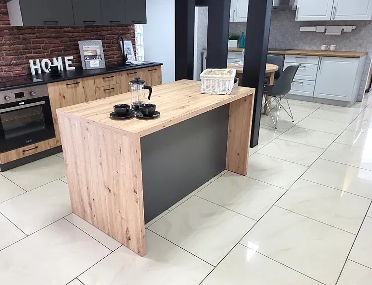 Wyspa kuchenna grafit + dąb artisan W9-W80