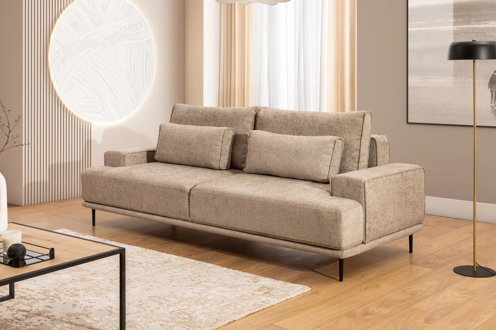 Kanapa rozkładana Nicole - beżowa plecionka Magni 206.03