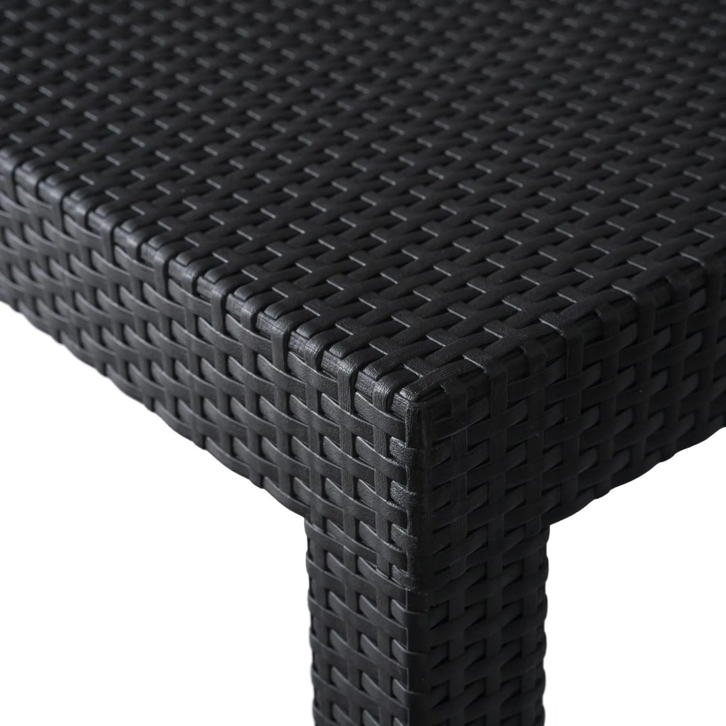 Zestaw mebli ogrodowych Selvo 096 - sofa 3-osobowa, 2 fotele i stolik kawowy, czarny/szary