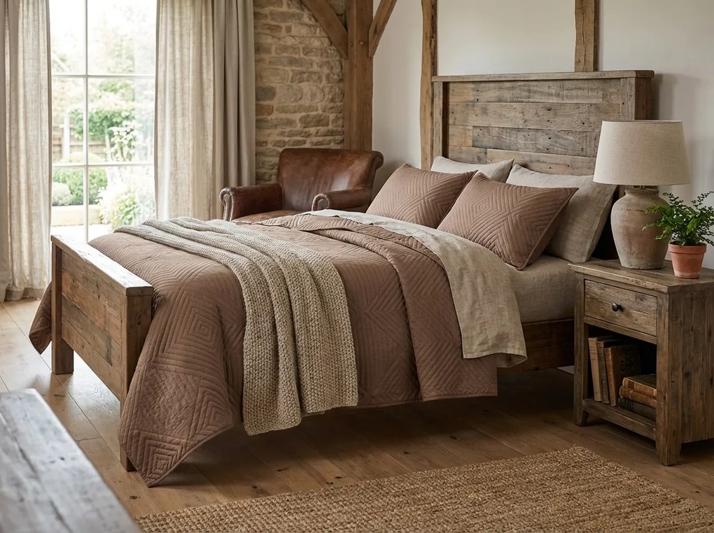 Narzuta na łóżko CALDERA, ciemny beżowy Rozmiar: 170 x 210 cm