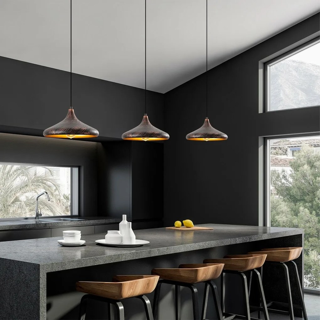 Lampa wisząca Barek - 11546, czarna/miedziana