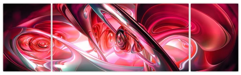 Obraz czerwonych fraktali (170x50 cm)
