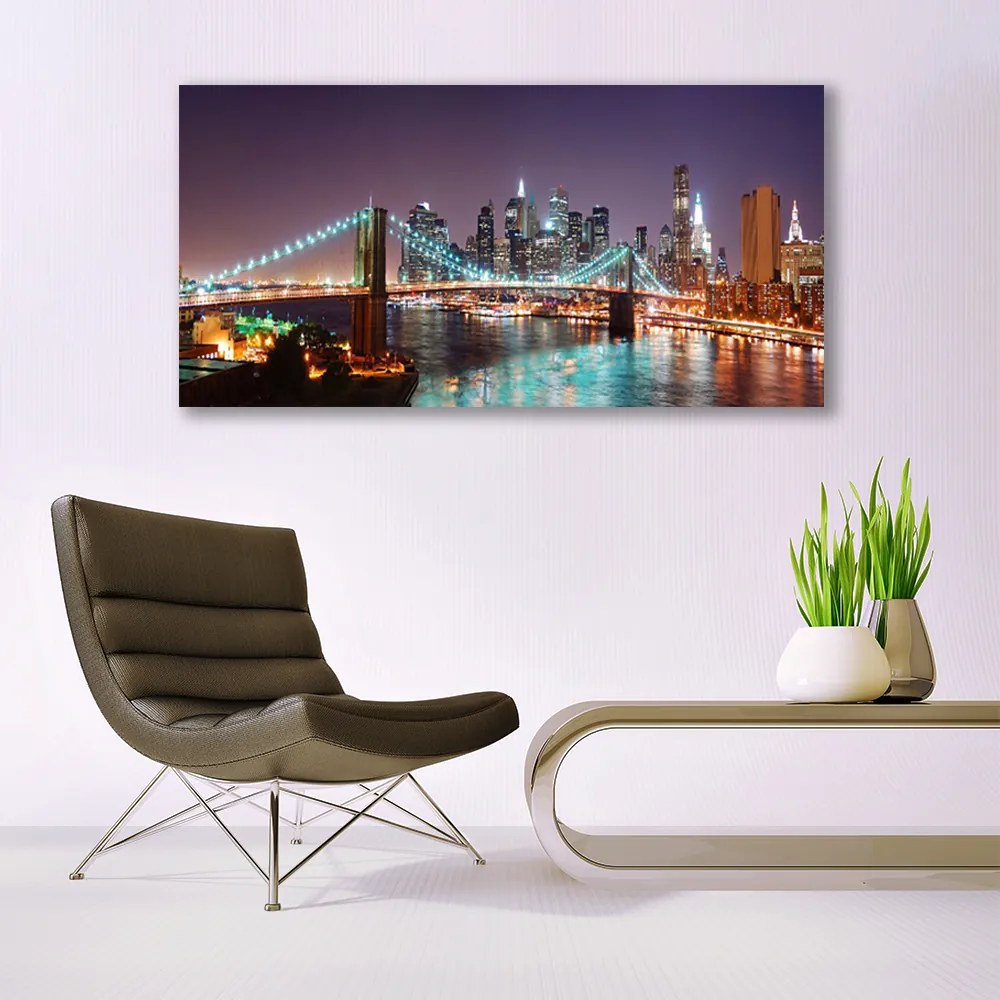 Zdjęcie na płótnie Wieczorne Światła Wielkiego Mostu