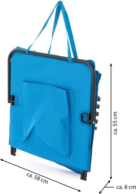 Regulowana podkładka plażowa z oparciem, niebieska, 2 sztuki