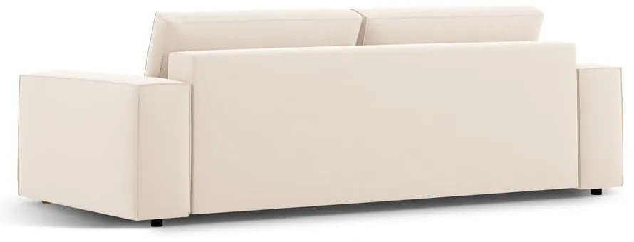 Beżowa aksamitna rozkładana/ze schowkiem sofa 247 cm Jodie – Micadoni
