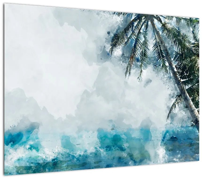 Obraz palmy nad morzem (70x50 cm)