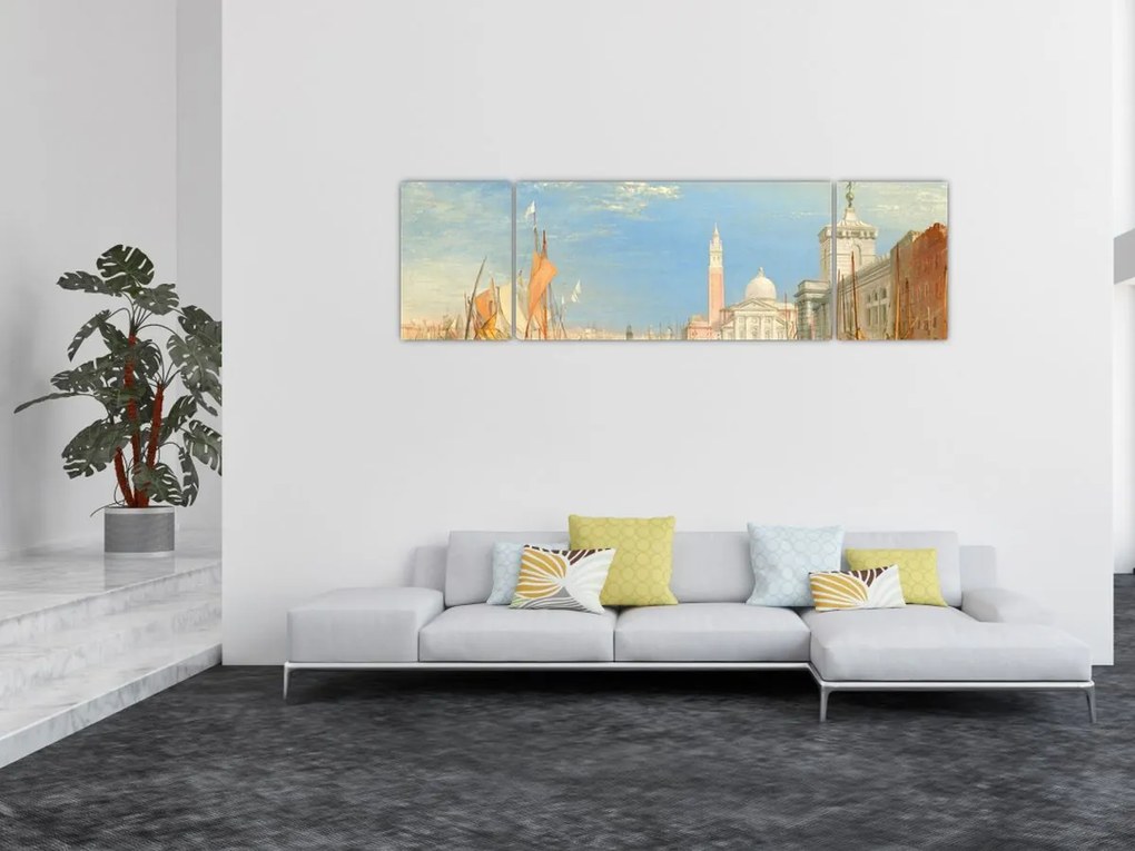 Obraz - Joseph Mallord William Turner, Venice the Dogana and San Giorgio Maggiore, reprodukcje (170x50 cm)