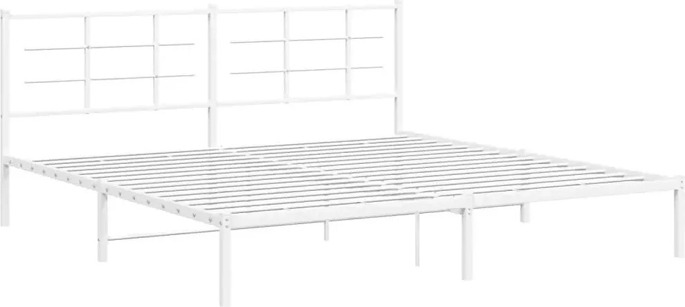 Białe metalowe łóżko małżeńskie 180x200 cm K3-M34