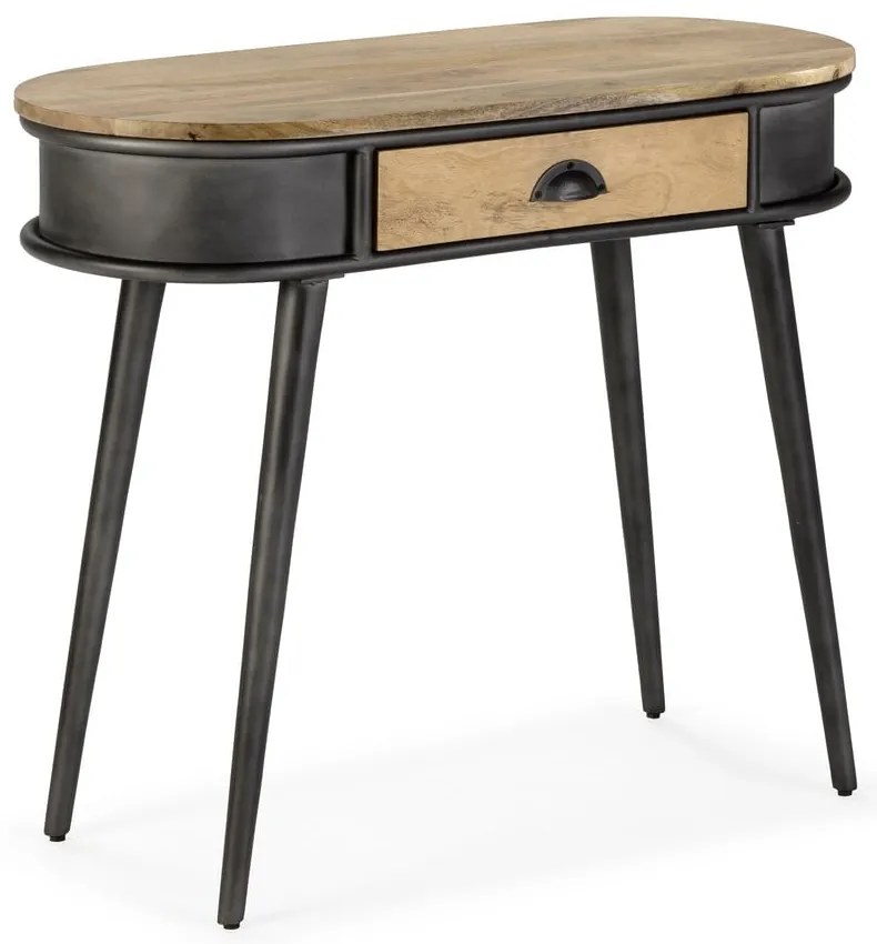 Czarna/w naturalnym kolorze konsola 38x90 cm Delhi – MOME