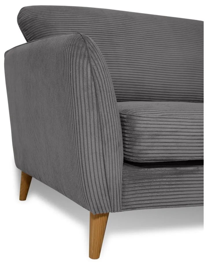 Ciemnoszara sztruksowa sofa 206 cm Paris – Scandic