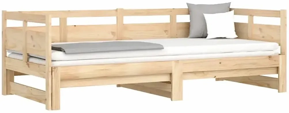 Łóżko Rozsuwane Dla Rodzeństwa Z Naturalnego Drewna 2X(90X200) Cm P6-K25