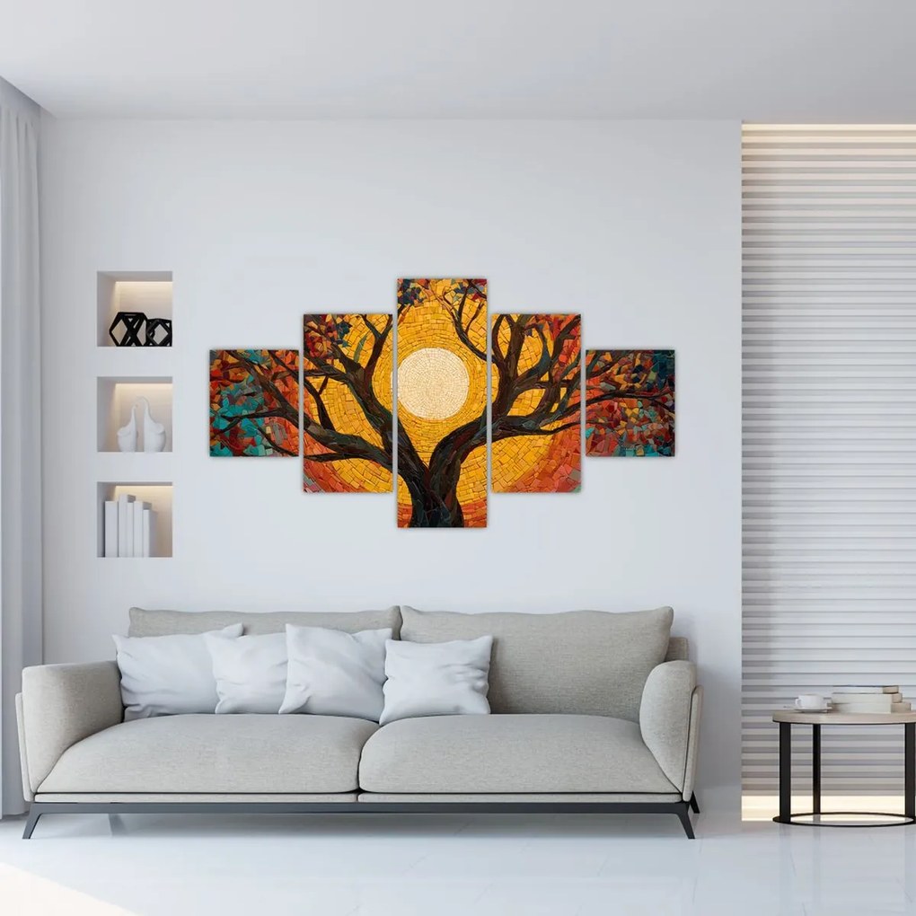 Obraz - Słońce w koronie drzewa życia (125x70 cm)