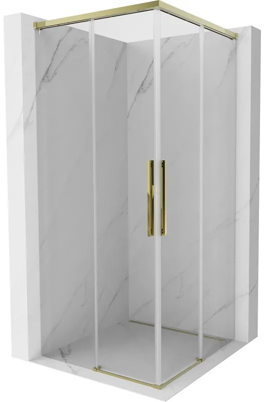Mexen Rox Duo kabina prysznicowa rozsuwana 80 x 80 cm, transparent, złota - 8C2D-080-080-50-00