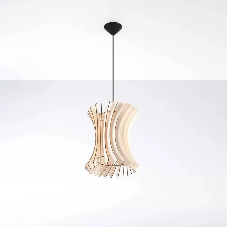 Lampa wisząca ORIANA drewniana