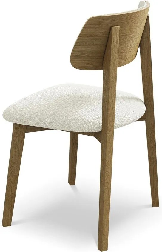 Kremowe krzesło z litego drewna Niu – Makamii