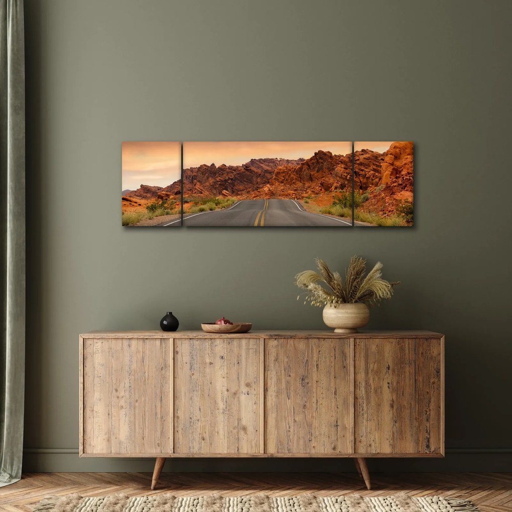 Obraz drogi i skał (170x50 cm)