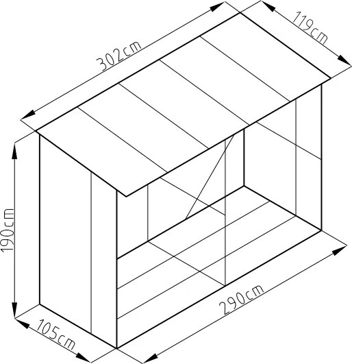 Drewutnia WA-C, 190 x 302 x 119 cm