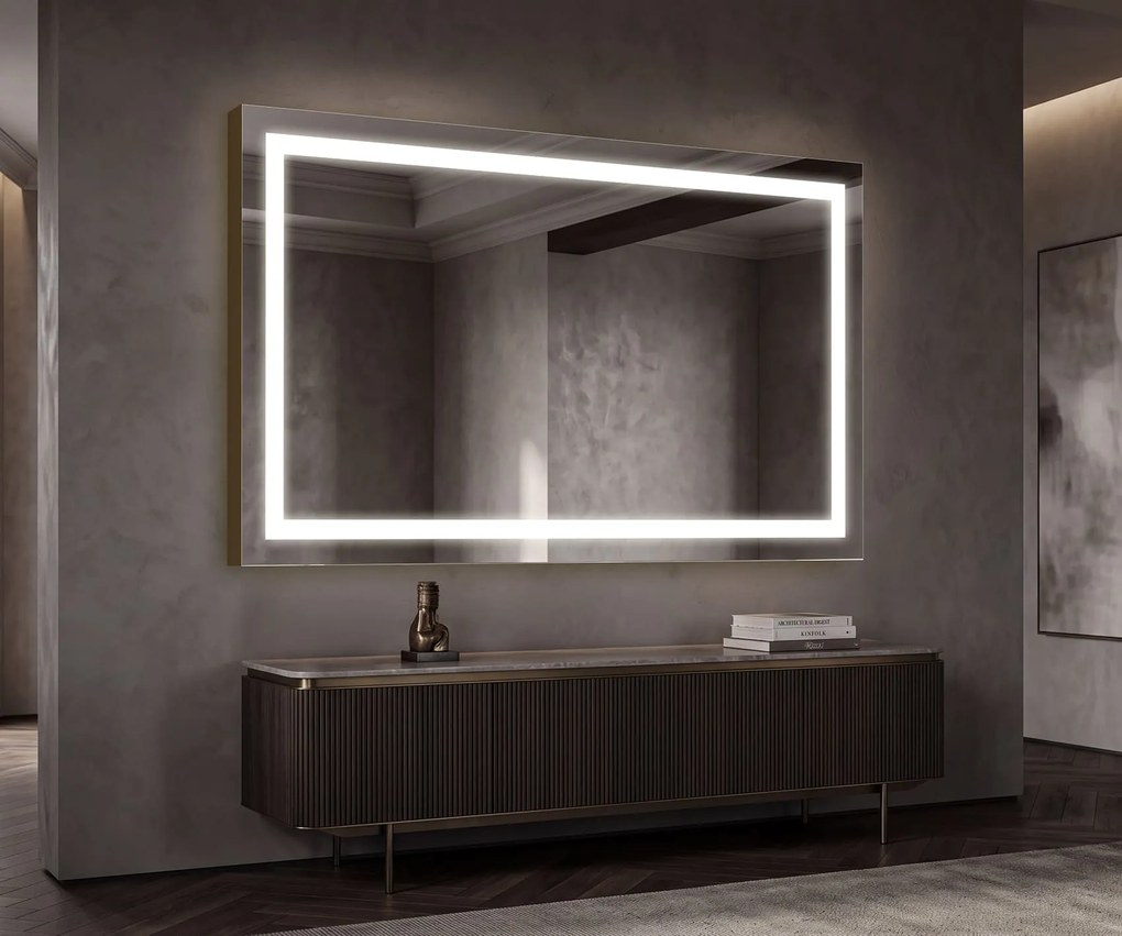 Nowoczesne Lustro Prostokątne do Salonu Podświetlane LED L15