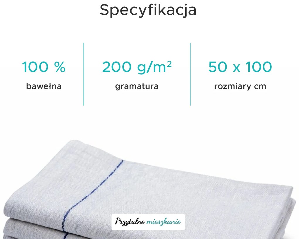 Ręcznik medyczny MEDI 50 x 100 cm, 100% bawełna