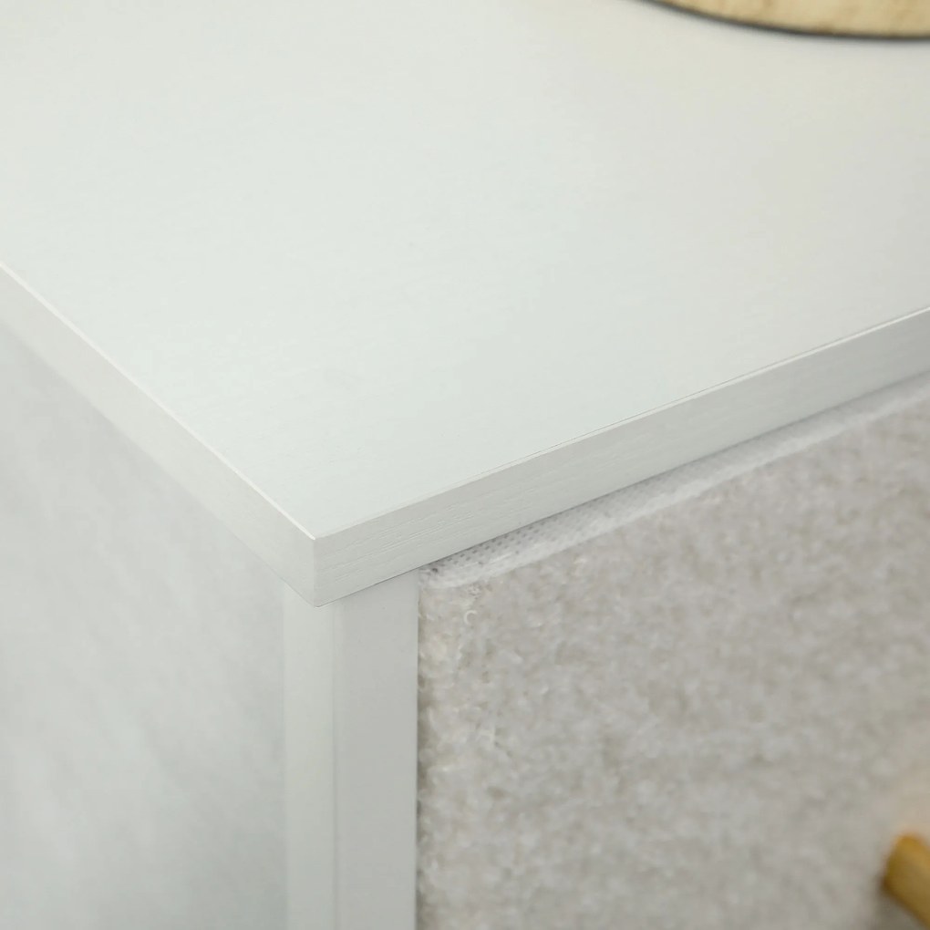 HOMCOM Komoda z Materiału, 9 Szuflad, Rama Stalowa, Elegancka, Wszechstronna, Biała