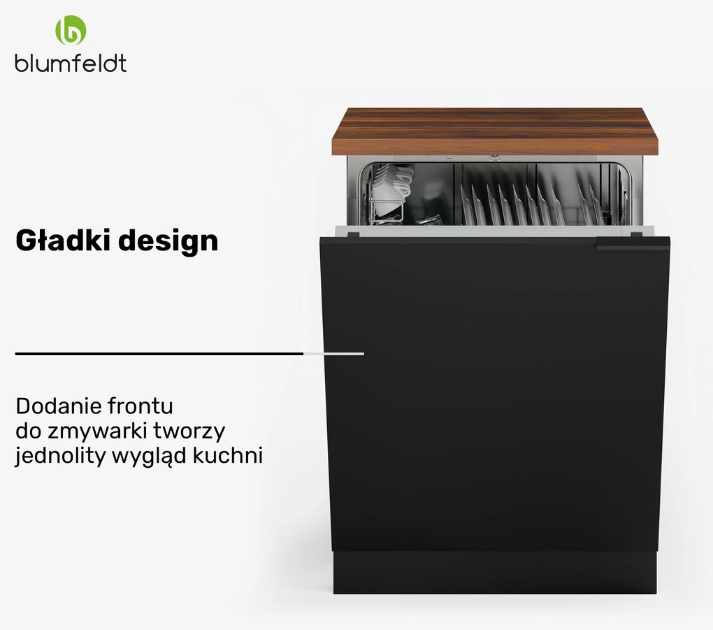 Blumfeldt WoodVista szafka pod zmywarkę, solidny blat kuchenny