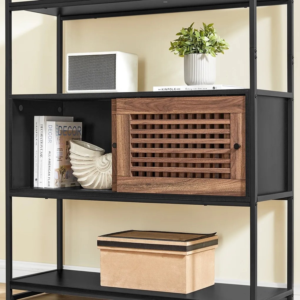 Regał E1121 BK, metal, czarny