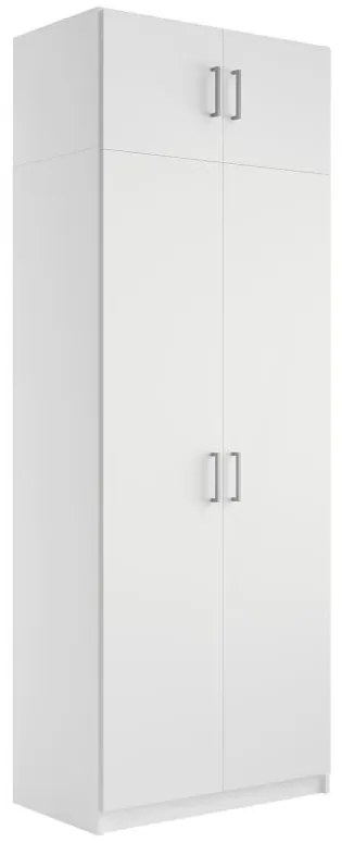 Szafa 2-drzwiowa - szer. 92 cm - Biały + Nadstawka - BELOMY