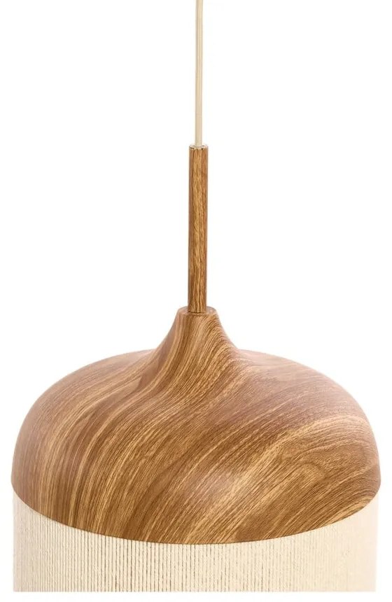 Lampa wisząca w naturalnym kolorze z tekstylnym kloszem ø 16 cm Dania – Light &amp; Living