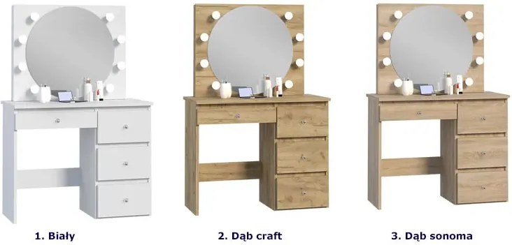 Toaletka w stylu glamour z oświetleniem led N3-G89