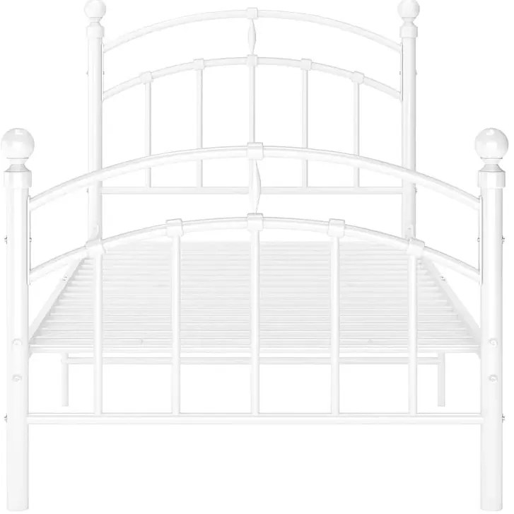 Białe metalowe łóżko z zagłówkiem 100x200 cm D9-B24