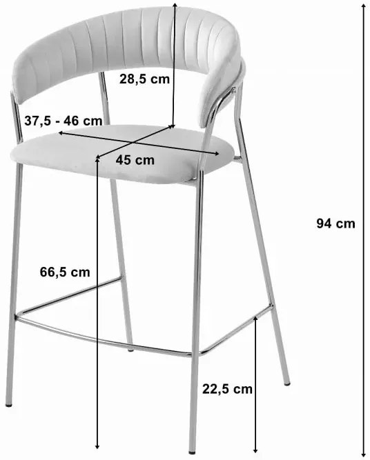 Czarny welurowy hoker glamour z oparciem K6-A86